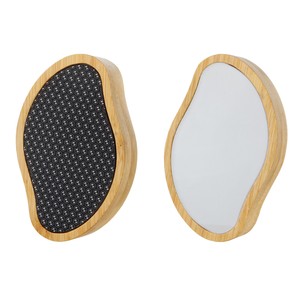 Lime à pied en verre nano Outil de pédicure pour dissolvant de callosités 2-en-1 Poignée en bambou en bois Lime à pied portable - Product Image 1