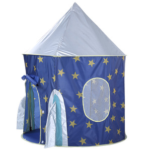 Tente de plage pliable quatre saisons Kenpuaz pour bébés, château spatial étoilé pour garçons, piscine à balles avec projection d'images, bleue - Product Image 2