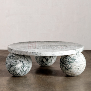 <span class=keywords><strong>Mesa</strong></span> de <span class=keywords><strong>centro</strong></span> redonda de piedra Natural moderna, muebles de 3 bolas, Base de mármol, <span class=keywords><strong>travertino</strong></span>, <span class=keywords><strong>mesa</strong></span> de <span class=keywords><strong>centro</strong></span> para sala de estar - Product Image 6