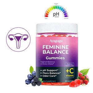 OEM Private Label Feminine Balance <b>Gummies</b> Blueberry Raspberry Flavor 60 Count pH Support Flora Balance Odor Care Vitamin C - Product Image 1