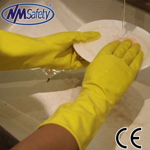 Gants en caoutchouc latex <span class=keywords><strong>rose</strong></span> NMSAFETY à long manchon pour le lavage domestique - Product Image 4