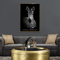 Affiche numérique imprimée Zèbre sauvage africain, Art mural noir et blanc, Peinture sur toile animale, Décoration intérieure, Peinture sur porcelaine cristalline