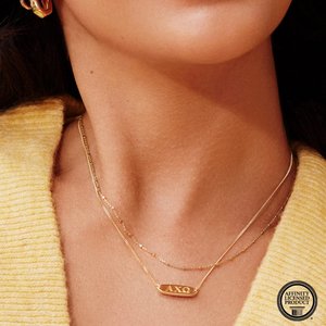 Collana con ciondolo greco in acciaio inox <span class=keywords><strong>alfa</strong></span> Phi in acciaio inox 316l Pvd placcato oro 18k collana confraternita - Product Image 3