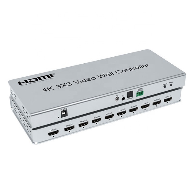 4K 3x3 HD Video Splicer Controller 1-Way Input 9-Way Output Splitters Converters High Definition Television Splicing