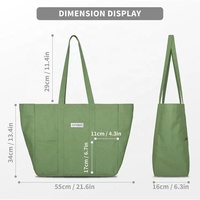 Sacs fourre-tout en toile vierges promotionnels à grande capacité, sac à bandoulière, logo imprimé avec des poches, sac pour ordinateur portable