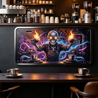 Panneau en aluminium gravé avec logo personnalisé, peinture murale suspendue avec design contemporain pour le Ramadan, les mariages et les anniversaires