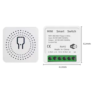 Relais de lumière intelligent 16A Télécommande Wifi Mini Module d'interrupteur mural Interrupteur intelligent mural Module domotique