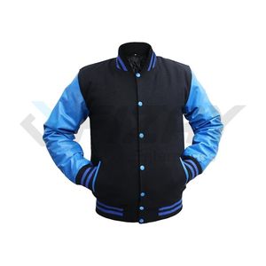 Custom Men's College Bomber Baseball <b>Jacket</b> Fashion Varsity <b>Puffer</b> <b>Jacket</b> with Stand Collar and Chenille Patches Canvas Fabric - Product Image 1