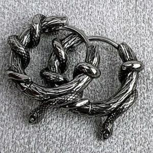 Pendientes de Aro Góticos Punk con Serpiente para Hombre, Joyería de Serpiente Negra, Estilo Rock, Hip Hop, Alternativo, Streetwear, Piercing, Moda - Product Image 5