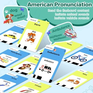 Flashcard Bilingue Spagnolo-Inglese da 420 Parole per Bambini, Giocattoli Educativi Montessori - Product Image 2