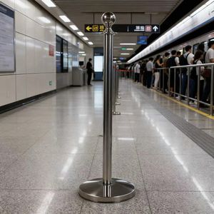 Poste de Acero Inoxidable Resistente con Base Angulada y Ponderada, Llena de <span class=keywords><strong>Arena</strong></span>, para Aplicaciones en Interiores y Exteriores - Product Image 2