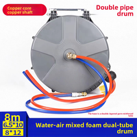 Enrouleur de tuyau manuel pour réparation automobile et detailing, double tube air/eau, fabriqué en Chine