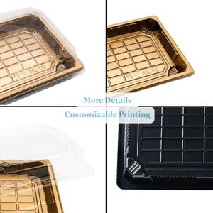 Sang trọng để đi Sushi khay hình chữ nhật nhựa Sushi takeout container bao bì dùng một lần Sushi container hộp với nắp - Product Image 4