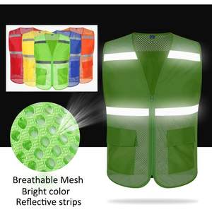 2025 gilet de sécurité américain unisexe personnalisé avec grande maille violet fermeture éclair avant-vêtements réfléchissants 2XL - Product Image 1