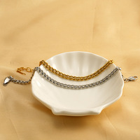 Bracelet Figaro en plaqué or véritable 18K, chaîne en corde, gourmette robuste en acier inoxydable, bracelet à maillons cubains Miami pour hommes et femmes