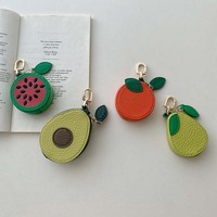 Schattig fruitvormig muntportemonneetje, mini leren muntentasje & sleutelhanger voor handtas