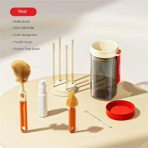 Venta al por mayor Conveniente 5-en-1 Juego de cepillos para biberones de viaje Cepillos de limpieza de material de silicona y PP para el cuidado del bebé - Product Image 5