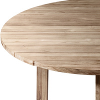 Ensemble de table et de chaises de jardin en teck résistant aux intempéries, design luxueux, pour 4 à 6 personnes, table ronde de salle à manger extérieure