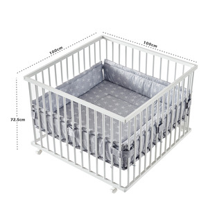 Box per Bambini Inweto Finley Design Moderno Classico Extra Protettivo con Ruote Silenziose Quadrate in Legno Massiccio Bianco - Product Image 6