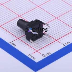 TC-FS66D-C-L Tactile Switch Through hole Component (THT)-4P,6x6mm Switch Single Pole Single Throw Round Button 2.6N Through Hole - Product Image 2