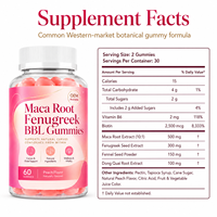 Gummies avancées Maca Fenugrec BBL pour l'amélioration des fessiers et le soutien des courbes, phytoestrogènes, équilibre de l'humeur, marque privée OEM ODM personnalisée