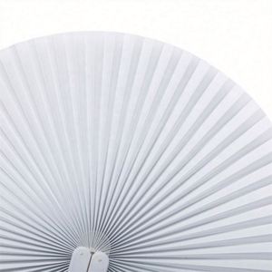 Fairy Blank White Heart Shape Folding Handheld Paper Hand Fans Plastic Handles Customized Colors DIY Painting for - Product Image 4