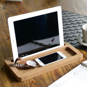 Organizador de Escritorio de Bambú, Caja de Almacenamiento Rectangular de Madera para Material de Oficina y Teléfono Móvil - Product Image 4