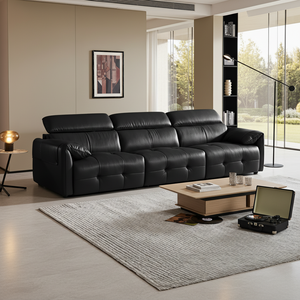 Canapé-lit moderne en cuir et tissu, trois places, avec cadre en bois et dossier rembourré, garantie 1 an, pour salon et appartement - Product Image 1