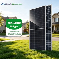 Panneaux solaires JA Solar 715W 720W 725W 730W 740W, haute efficacité, monocristallins, type N, double vitrage, bifaciaux, pour système