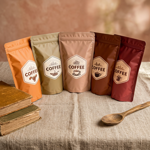 ถุงกาแฟฟอยล์อะลูมิเนียมรีไซเคิลได้แบบขายส่ง พร้อมวาล์ว ป้องกันกลิ่นและความชื้น แบบตั้งได้ พิมพ์กราเวียร์ สำหรับอาหารสัตว์เลี้ยง - Product Image 3