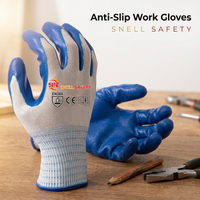 Guantes de Protección Recubiertos de Nitrilo Resistentes al Desgaste, Guantes de Seguridad de Trabajo Antideslizantes Personalizados SNELL para Obras de Construcción y Jardinería