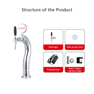 Distributeur de bière élégant en acier inoxydable, tour à bière personnalisée à 1 à 4 robinets avec éclairage LED - Product Image 4