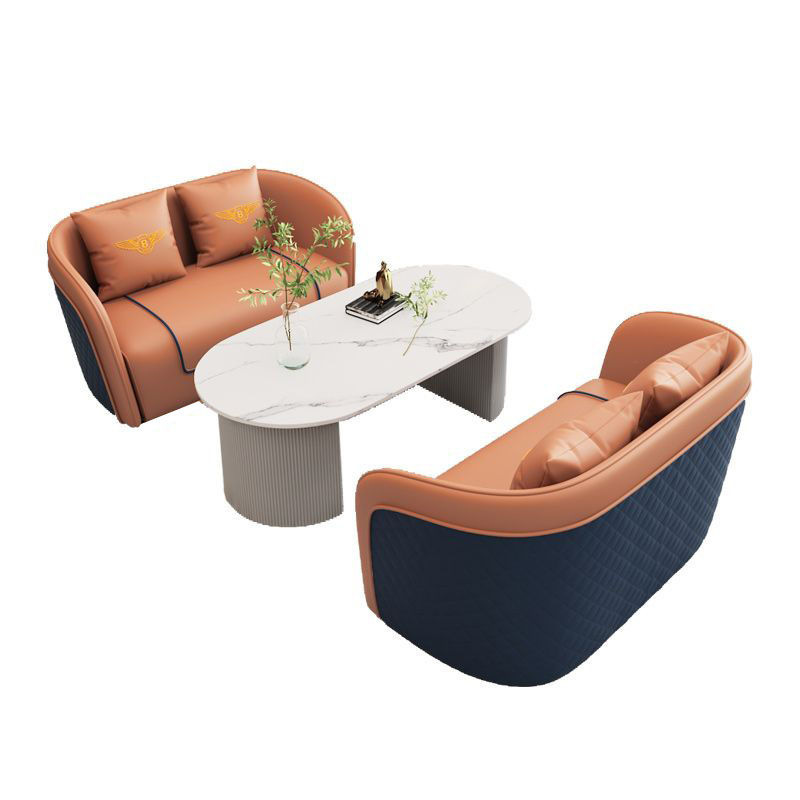 Mesa de centro para dos (naranja-gris)