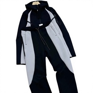 Unisex Solid <b>Colours</b> Sweatshirt And Jogger Pants <b>Set</b> Casual Tracksuit Full Sleeve Oversized Drop Shoulders Custom LOGO Labels - Product Image 6