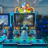 Simulateur d'équitation 4 joueurs, machine de jeu d'arcade commerciale à monnayeur pour centre commercial intérieur et parc d'attractions familial