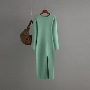 Abito in Maglia Taglia Unica per <span class=keywords><strong>Donna</strong></span> con Maniche Medie-Lunghe, Aderente e Avvolgente sui Fianchi - Product Image 5
