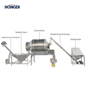 Fully Enclosed <b>Rotary</b> Drum Mixing Line with Conveyor System, Dust-free Powder Blending Plant for Food Spice and Chemical - Product Image 3
