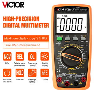 VICTOR-condensador VC9804A + 20mF, frecuencia de 20MHz con función de temperatura, multímetro digital verdadero <span class=keywords><strong>RMS</strong></span> - Product Image 4