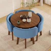 Nouvelle table basse et ensemble de chaises en bois massif et marbre circulaires pour le salon