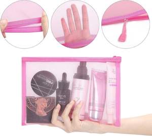 Hot Style Durable Flexible Translucent Zipper Closure Mesh <strong>Makeup</strong> <strong>Bag</strong> Heavy Portable <strong>Makeup</strong> Handbag For Cosmetics - Product Image 1