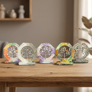 Handmade <b>Crystal</b> Gemstone Tree Decor Resin Stone Craft Octagonal Table <b>Ornament</b> Home Decoration - Product Image 5
