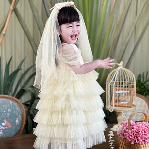 Nhung Nguyen personnalisable OEM ODM princesse longueur au sol imprimé fleuri dentelle voile robe Vietnam-made demoiselle d'honneur tenue filles bébés - Product Image 5
