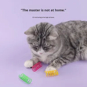 Çevre dostu renkli bahar kedi oyuncaklar 4 komik plastik kedi oyuncaklar toptan evcil hayvan malzemeleri Amazon sınır ötesi - Product Image 1