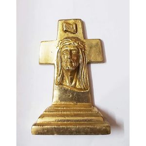 PARIJAT artisanat statue en laiton luxe jésus Christ croix petite idole pour bureau voiture tableau de bord table comptoir de boutique pour Halloween - Product Image 4