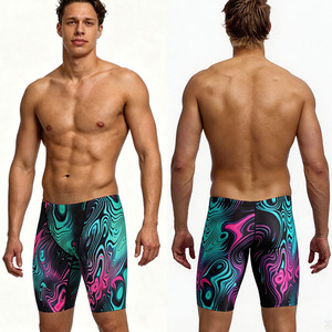 Maillots <span class=keywords><strong>de</strong></span> <span class=keywords><strong>bain</strong></span> <span class=keywords><strong>de</strong></span> compétition pour hommes, résistants au chlore, à séchage rapide, compressifs, pour l'entraînement et la compétition, OEM - Product Image 1