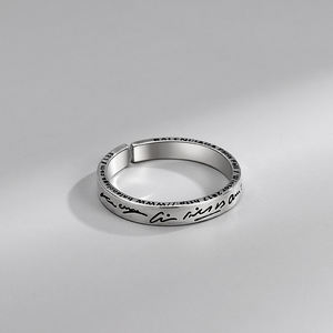 Nieuwe Tremd 925 Sterling Zilveren Open <span class=keywords><strong>Ring</strong></span> Engels Graffiti Thai Zilveren <span class=keywords><strong>Ring</strong></span> Voor Dames Heren - Product Image 5