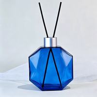 Bouteille en verre vide de 200 ml pour diffuseur de parfum à bâtonnets, design polygonal tendance