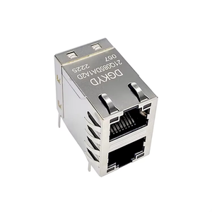 7499151120 อุปกรณ์อิเล็กทรอนิกส์ 2X1 พอร์ต Cat6 1000Base-T ซ็อกเก็ต LAN แบบมีทรานส์ฟอร์เมอร์ 10P8C RJ45 หัวต่อแบบมีชีลด์ ตัวเมีย ชุบทอง สำหรับเชื่อมต่ออีเธอร์เน็ต - Product Image 1