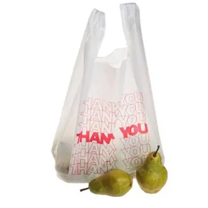 clear custom biodegradable hdpe vest handle packaging plastic t-shirt shopping bag