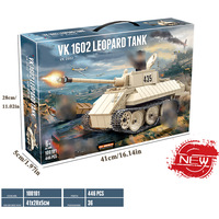 Kit de Modelo de Plástico del Tanque Leopard VK1602 de la Segunda Guerra Mundial, 446 Piezas, Juguete Educativo de Construcción, Bloques de Construcción del Tanque Panther Alemán